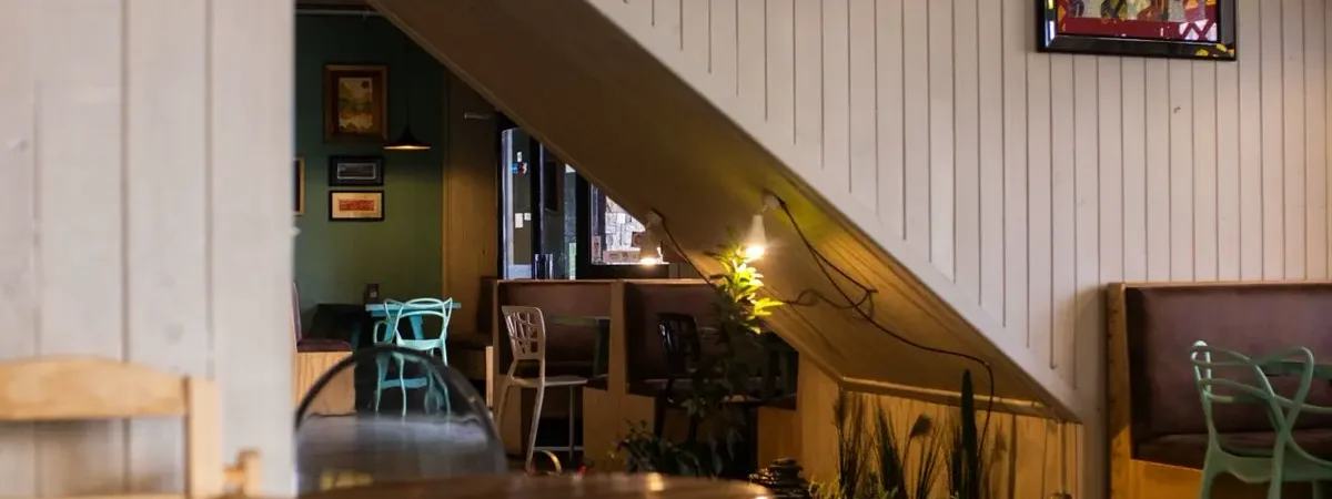Cafe interior with tables and chairs - cafe furniture sourcing from China