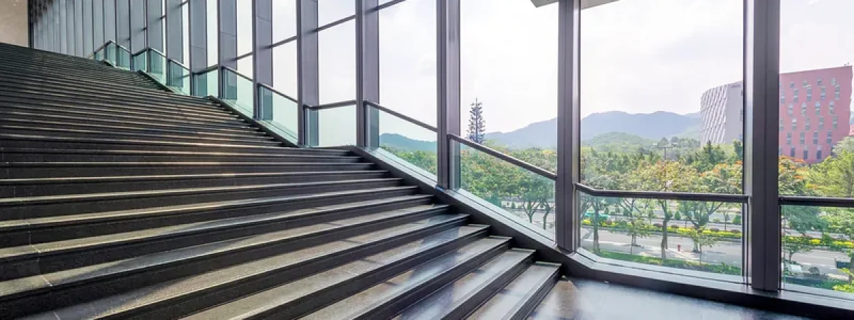 Curtain wall windows China - commercial glazed facade installed in office building