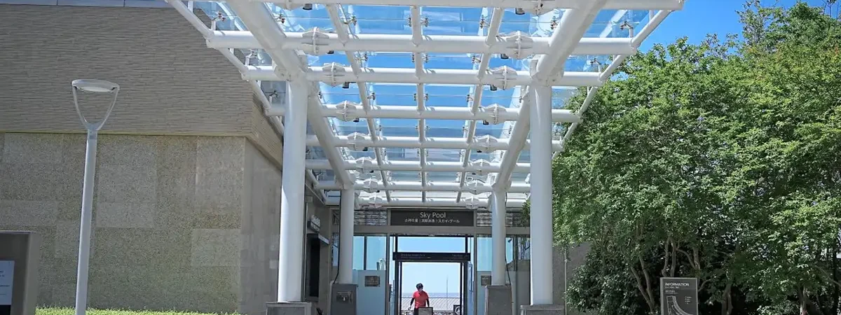 Metal canopy sourcing from China – steel and glass walkway canopy