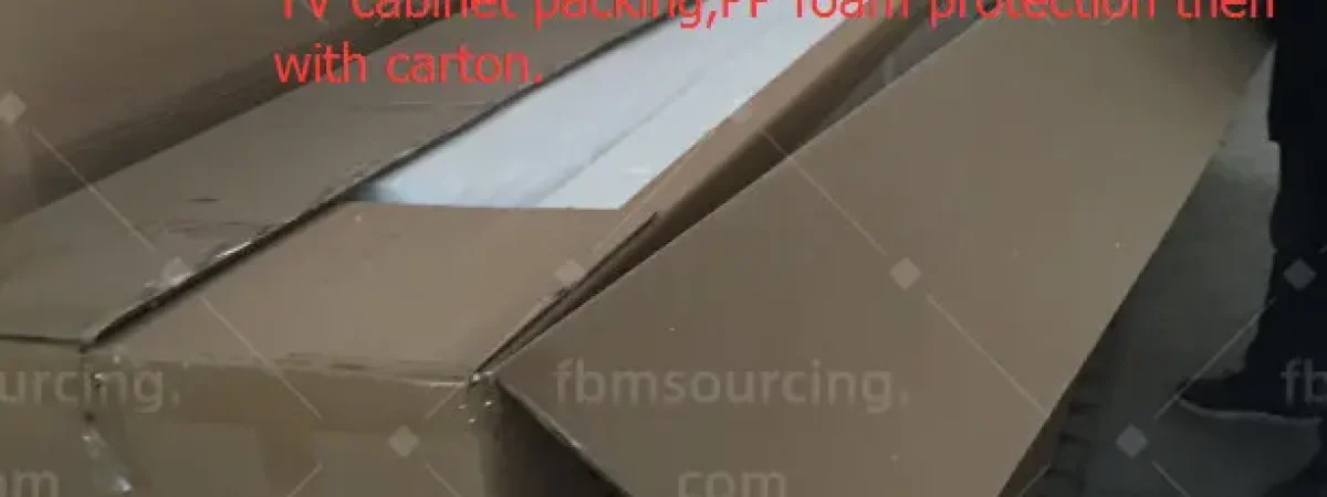 TV cabinet packed with foam protection and carton